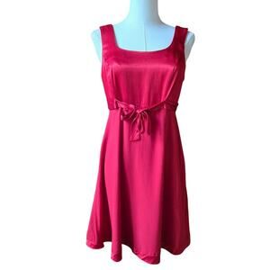 Rampage VTG 90s Y2K Red Satin Silky Bow Mini Dress 7 Coquette Feminine Romantic